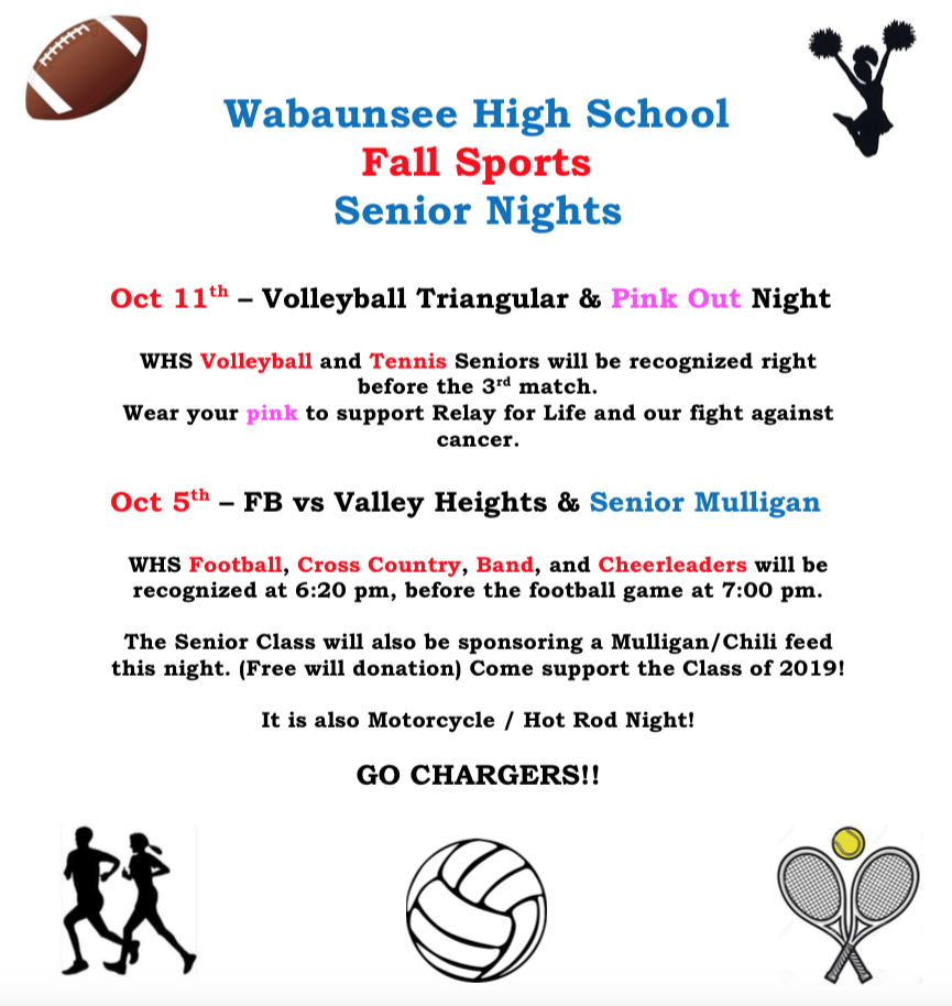 Fall Sports Senior Nights