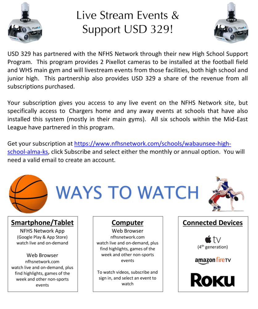High School Winter Sports Streaming Options Wabaunsee USD 329