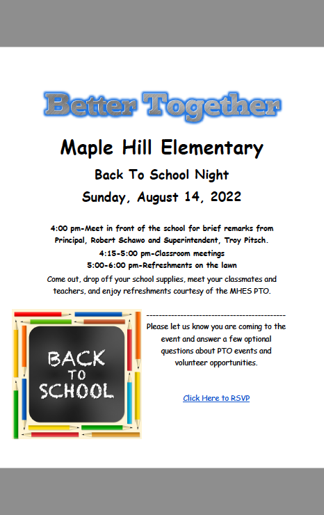 MHES Back to School Night